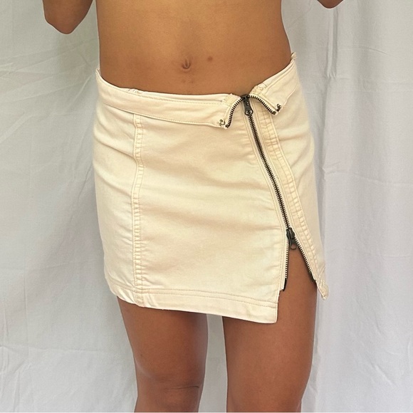 Free people cream zip ip miniskirt - Picture 2 of 6